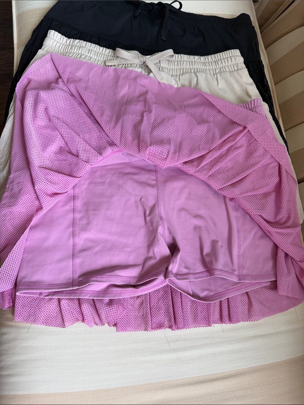 JoyLab Women's Athletic Skirt Trio - Black, Cream, Pink - Picture 2 of 8